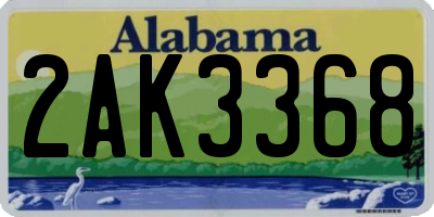 AL license plate 2AK3368