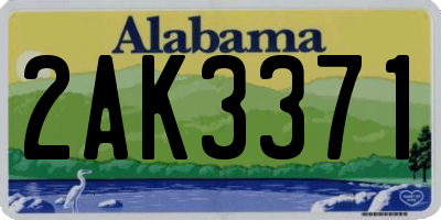AL license plate 2AK3371