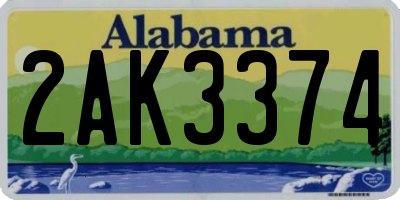 AL license plate 2AK3374