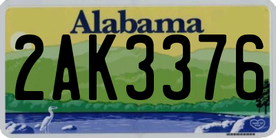 AL license plate 2AK3376