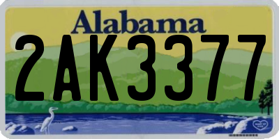 AL license plate 2AK3377