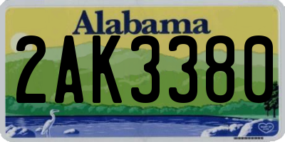 AL license plate 2AK3380