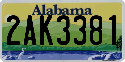 AL license plate 2AK3381
