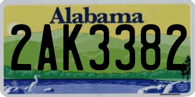 AL license plate 2AK3382