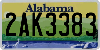 AL license plate 2AK3383