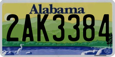 AL license plate 2AK3384
