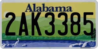 AL license plate 2AK3385