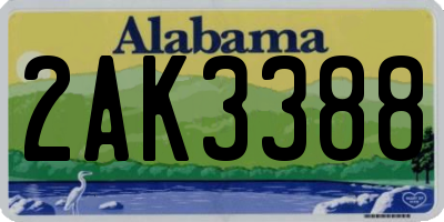 AL license plate 2AK3388