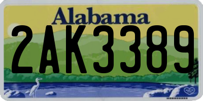 AL license plate 2AK3389