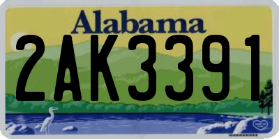 AL license plate 2AK3391