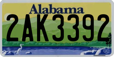 AL license plate 2AK3392