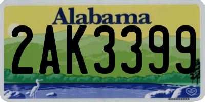 AL license plate 2AK3399