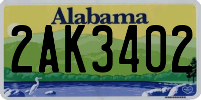AL license plate 2AK3402