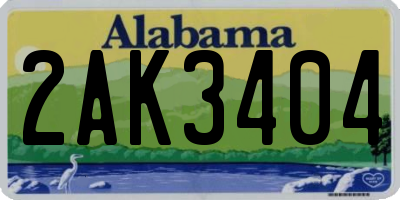 AL license plate 2AK3404