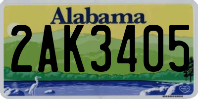 AL license plate 2AK3405