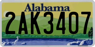 AL license plate 2AK3407