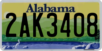 AL license plate 2AK3408