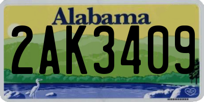 AL license plate 2AK3409
