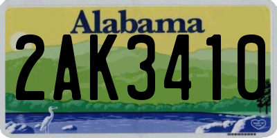 AL license plate 2AK3410