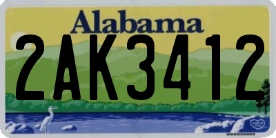 AL license plate 2AK3412