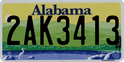 AL license plate 2AK3413