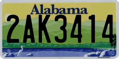 AL license plate 2AK3414