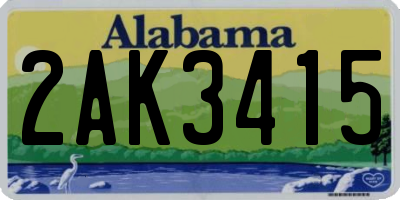 AL license plate 2AK3415
