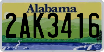 AL license plate 2AK3416