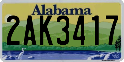 AL license plate 2AK3417