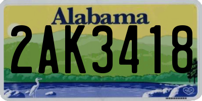AL license plate 2AK3418