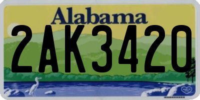 AL license plate 2AK3420