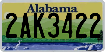 AL license plate 2AK3422
