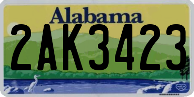 AL license plate 2AK3423