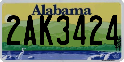AL license plate 2AK3424