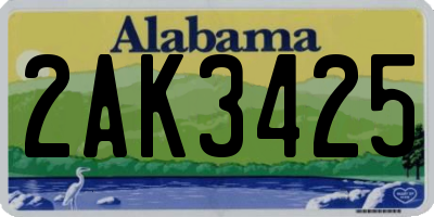 AL license plate 2AK3425
