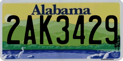AL license plate 2AK3429
