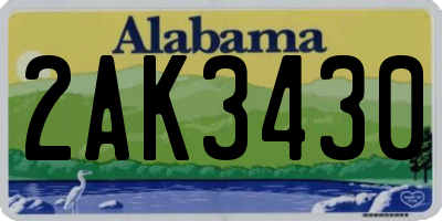 AL license plate 2AK3430