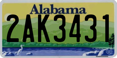 AL license plate 2AK3431
