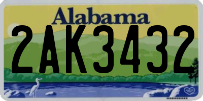 AL license plate 2AK3432