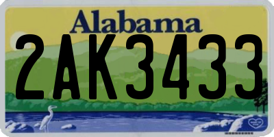 AL license plate 2AK3433