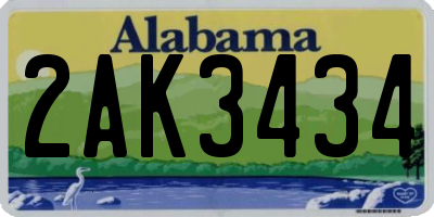 AL license plate 2AK3434