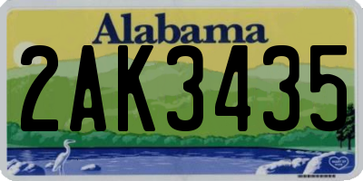 AL license plate 2AK3435