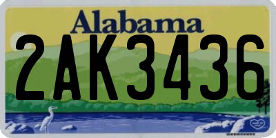 AL license plate 2AK3436