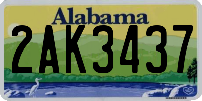 AL license plate 2AK3437