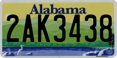 AL license plate 2AK3438
