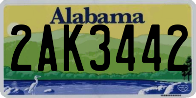 AL license plate 2AK3442