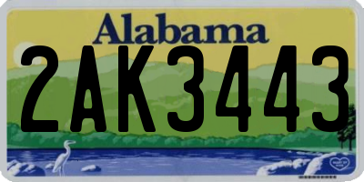 AL license plate 2AK3443