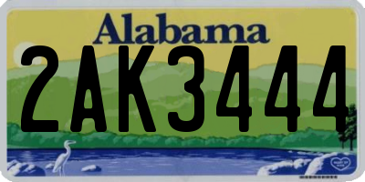 AL license plate 2AK3444
