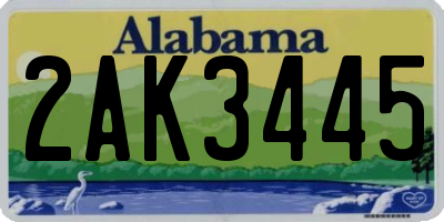 AL license plate 2AK3445