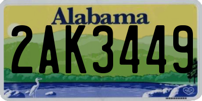AL license plate 2AK3449